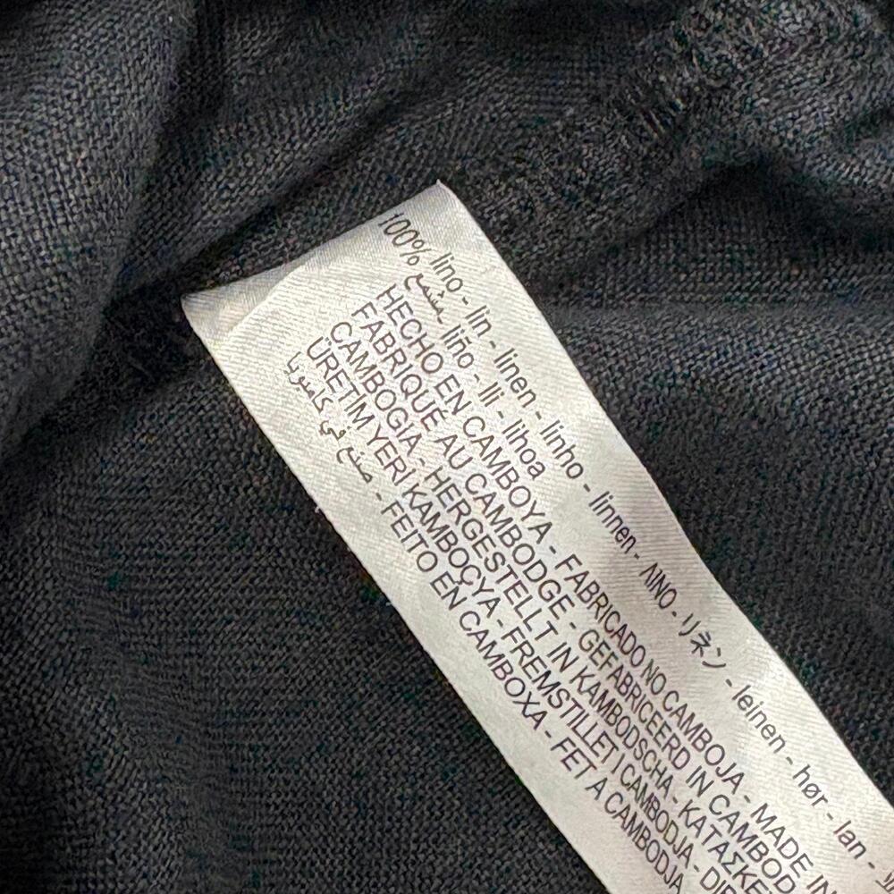 ZARA Black Linen Wide Leg Pants - Picture 3 of 4